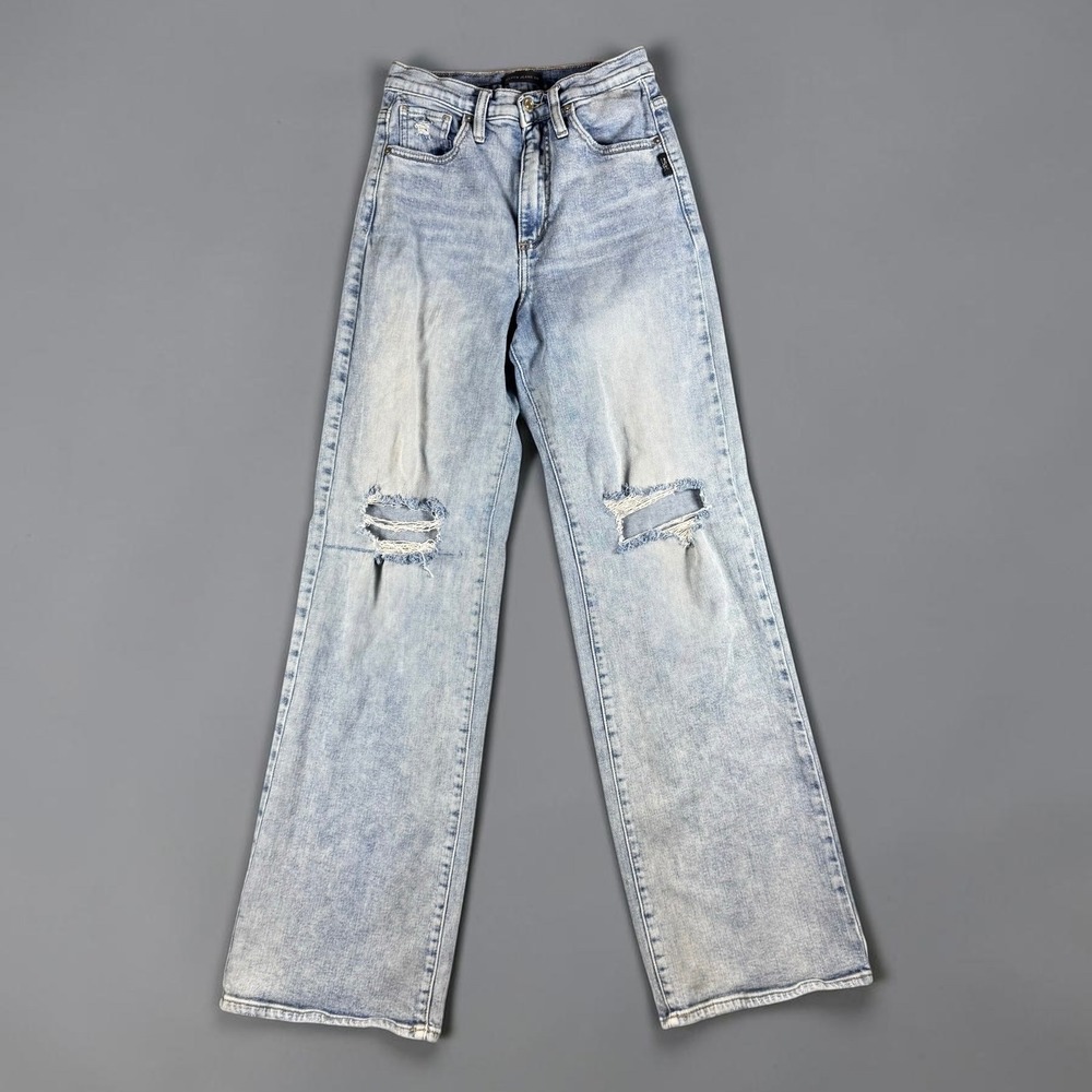 Silver Jeans Co Highly Desirable Trouser Light Wash Distressed Wide Leg W27 L33